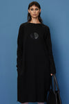 PLUNGE DRESS IN BRUSHBLACK, W22