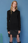 V NECK JUMPER IN BLACKBOARD, W22