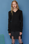 V NECK JUMPER IN BLACKBOARD, W22