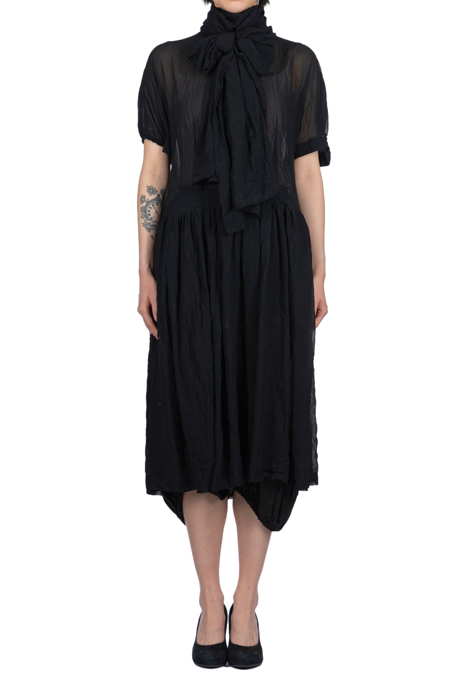 BIG NECK BOW DRESS IN BLACK, SS23