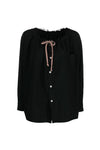 DRAWSTRING BLOUSE IN BLACK, SS23