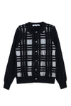MESH GRID CARDI IN BLACK, SS23