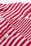 COTTON POPLIN PANELLED SHIRT IN WHITE/RED STRIPE, SS23