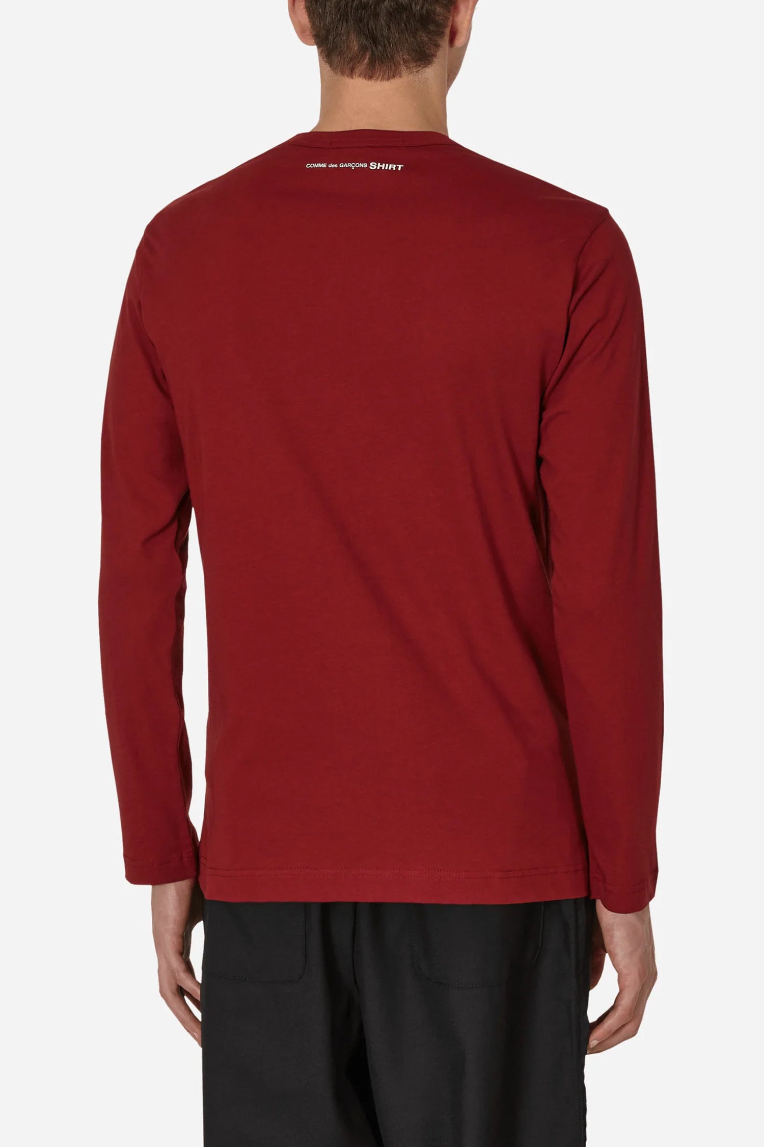 Ære afgår Postimpressionisme REAR LOGO L/S T-SHIRT IN BURGUNDY, FW22 - Zambesi Store