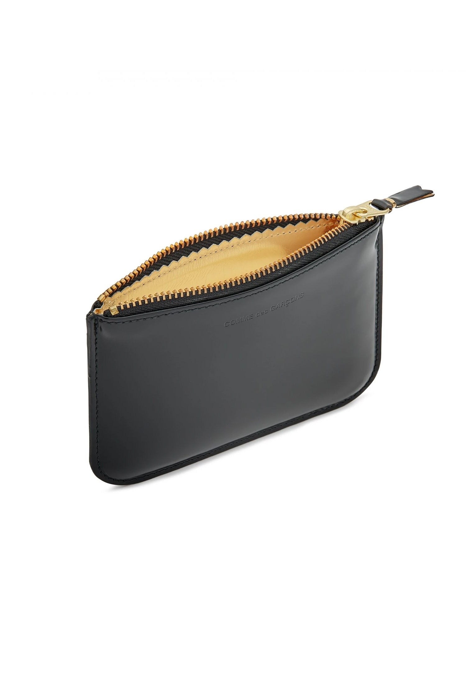 SMALL ZIP PURSE IN BLACK/GOLD, W21