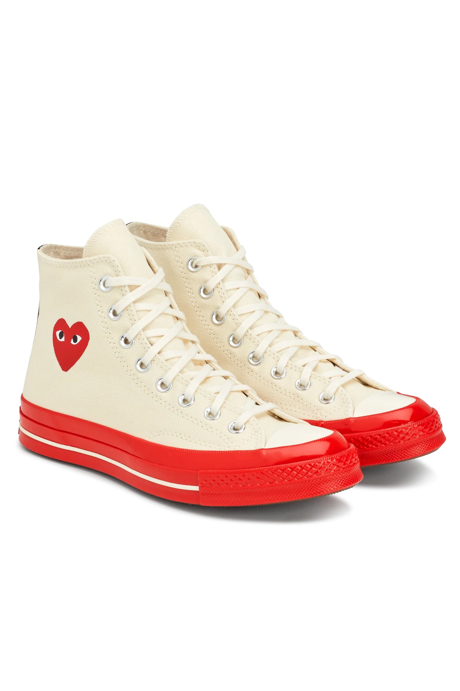 HI-TOP RED SOLE SNEAKER IN WHITE, FW22