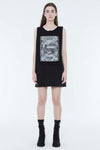 CHECKMATE TANK DRESS WITH SILVER PRINT, S23