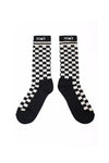 CHECKERBOARD SOCKS IN BLACK/PUTTY