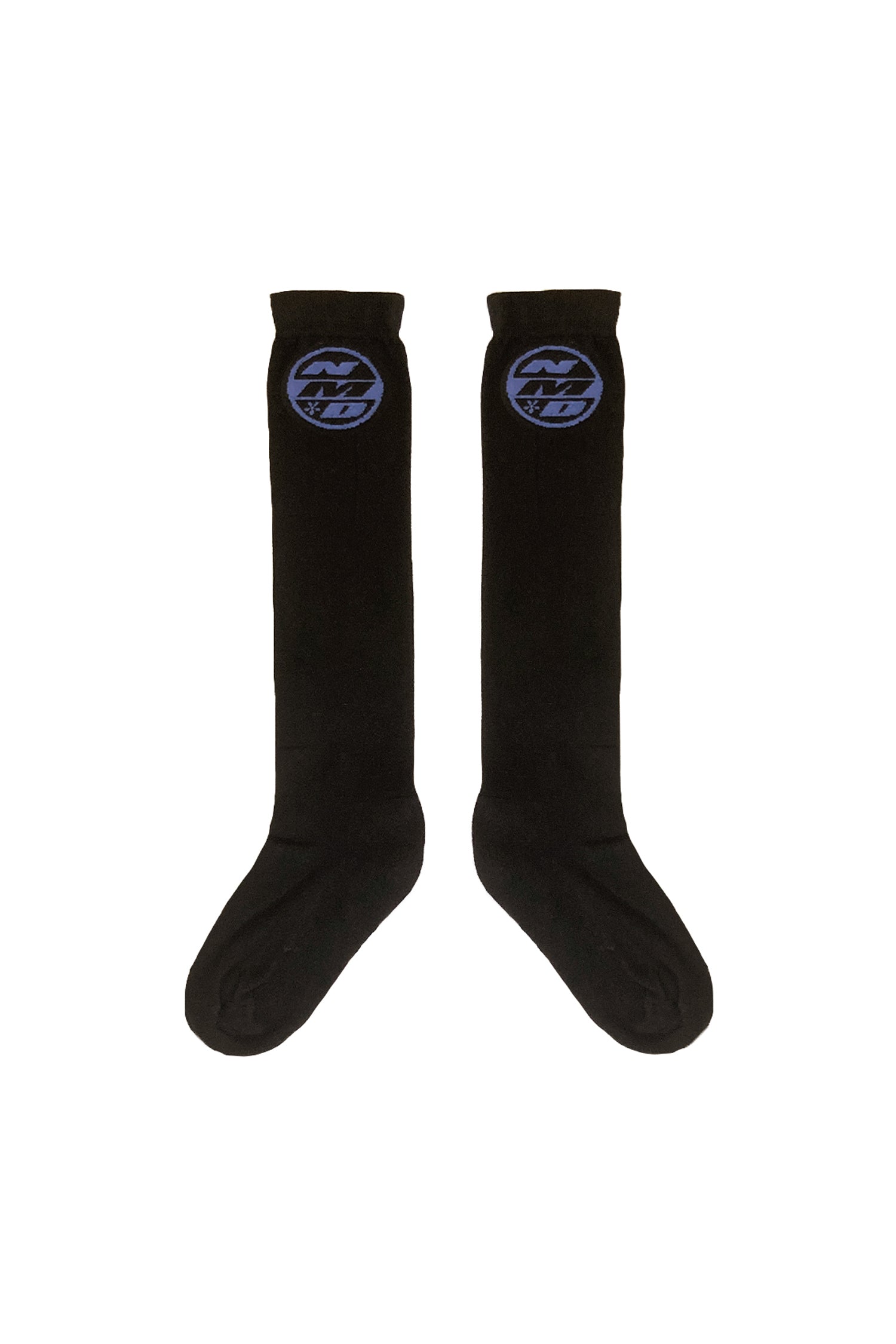 TALL NYLON NMD SOCK IN BLACK/BLUE