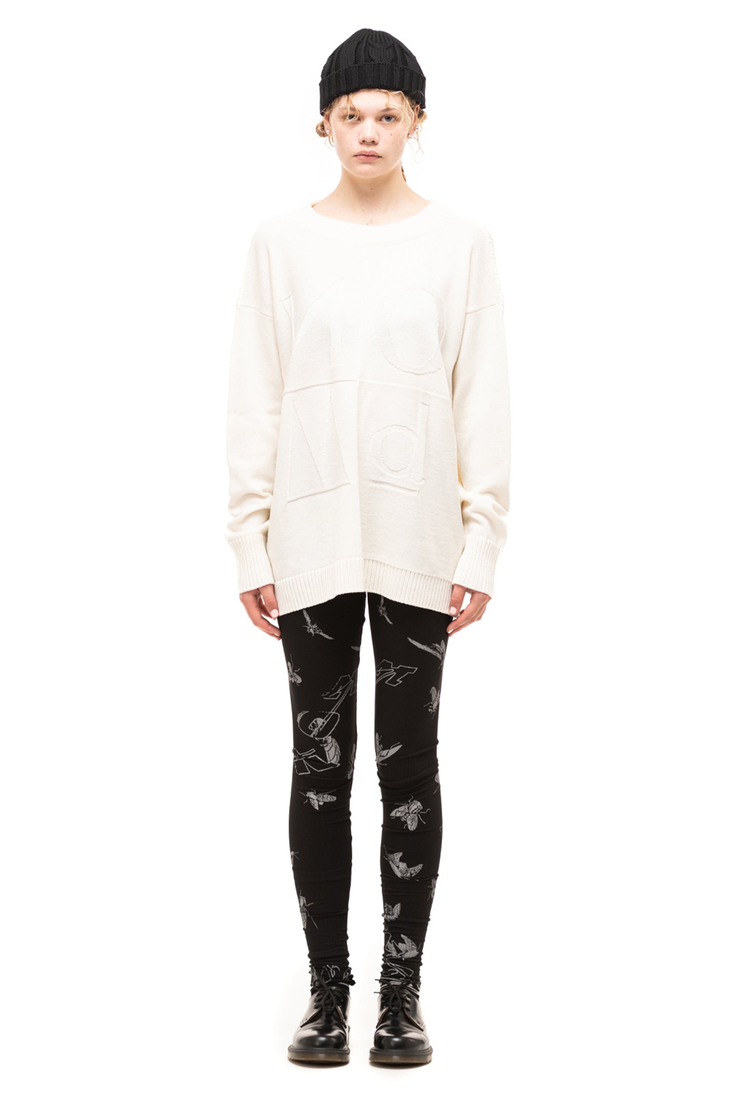 CHECK OFF SWEATER IN MILK,W23