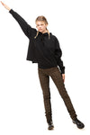CROP HOODIE IN BLACK, W23