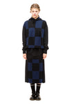 CROP HOODIE IN BLUE CHECKERBOARD, W23