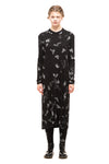 WINGED DRESS IN BLACK FLY PRINT, W23