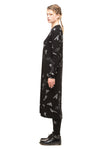 WINGED DRESS IN BLACK FLY PRINT, W23