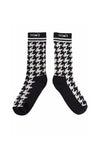 HOUNDSTOOTH SOCKS IN BLACK/PUTTY