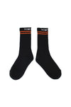 STRIPE SOCKS IN BLACK/ORANGE