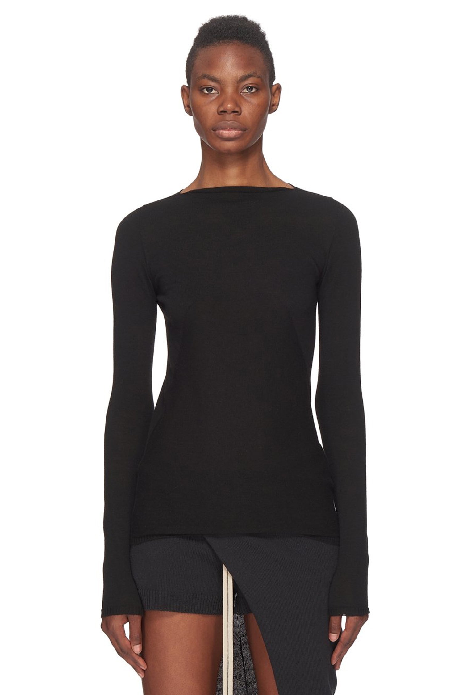 LS COLUMN KNIT IN BLACK, SS23