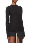 LS COLUMN KNIT IN BLACK, SS23
