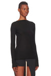 LS COLUMN KNIT IN BLACK, SS23