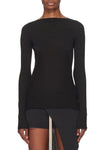 LS COLUMN KNIT IN BLACK, SS23