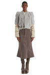 KNEE GODET SKIRT IN DUST, FW22