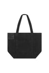 SMALL DENIM TOTE BAG WITH LEATHER BADGE,S22