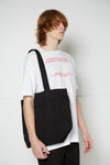 SMALL DENIM TOTE BAG WITH LEATHER BADGE,S22