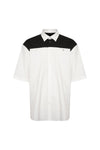 AMERICANO BICOLOR SHIRT WITH EMBROIDERY IN WHITE/BLACK, FW22