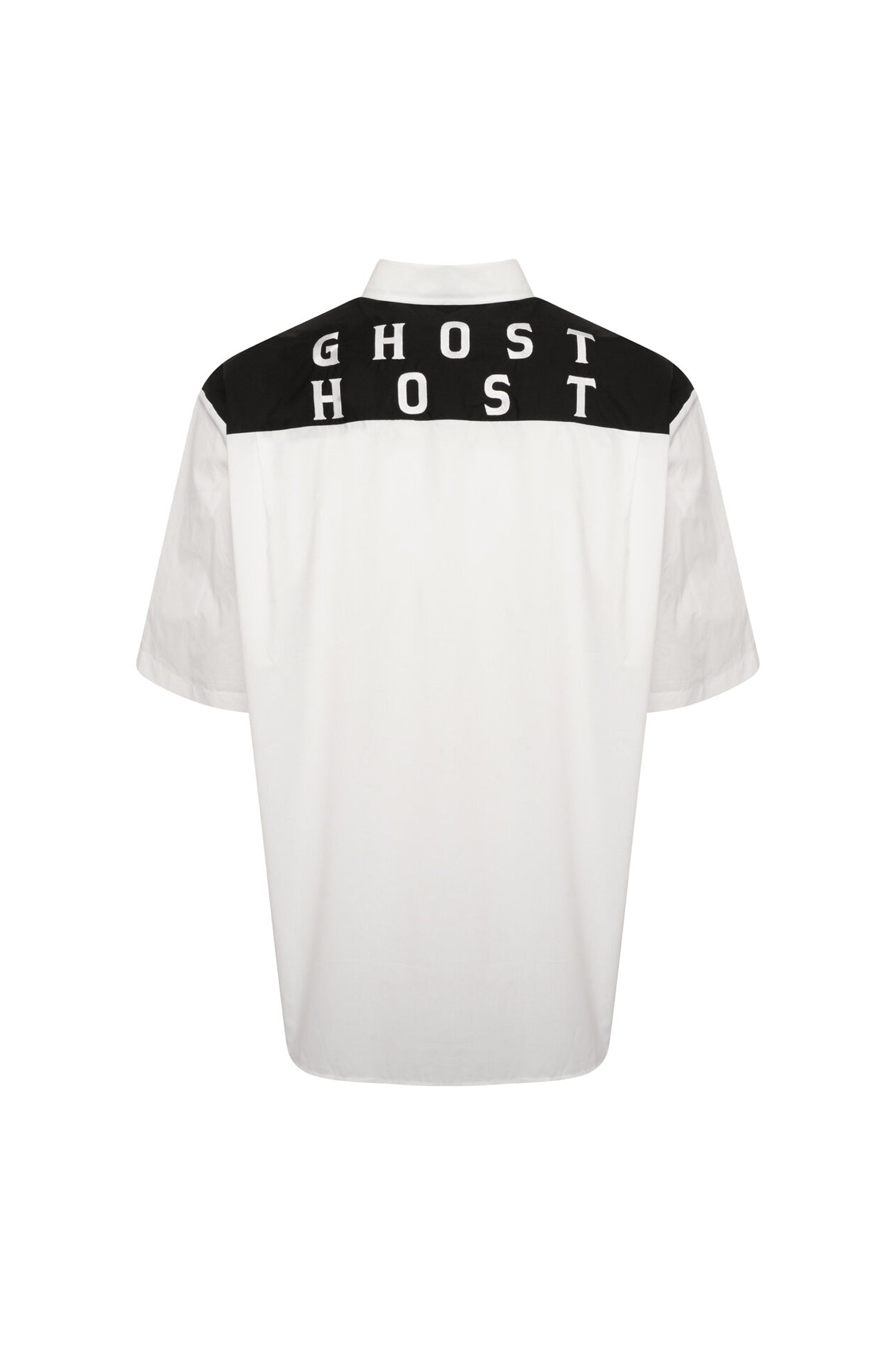 AMERICANO BICOLOR SHIRT WITH EMBROIDERY IN WHITE/BLACK, FW22