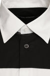 AMERICANO BICOLOR SHIRT WITH EMBROIDERY IN WHITE/BLACK, FW22