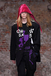 OVERSIZED T-SHIRT WITH CUT OUT FESTIVAL OF FOOLS IN BLACK, FW22