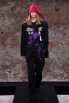 OVERSIZED T-SHIRT WITH CUT OUT FESTIVAL OF FOOLS IN BLACK, FW22