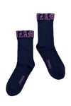 GOTHIC SOX IN NAVY/PINK, COTTON