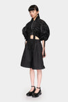 CROPPED BOMBER JACKET W/ ADJUSTABLE SLIDERS IN BLACK, SS23