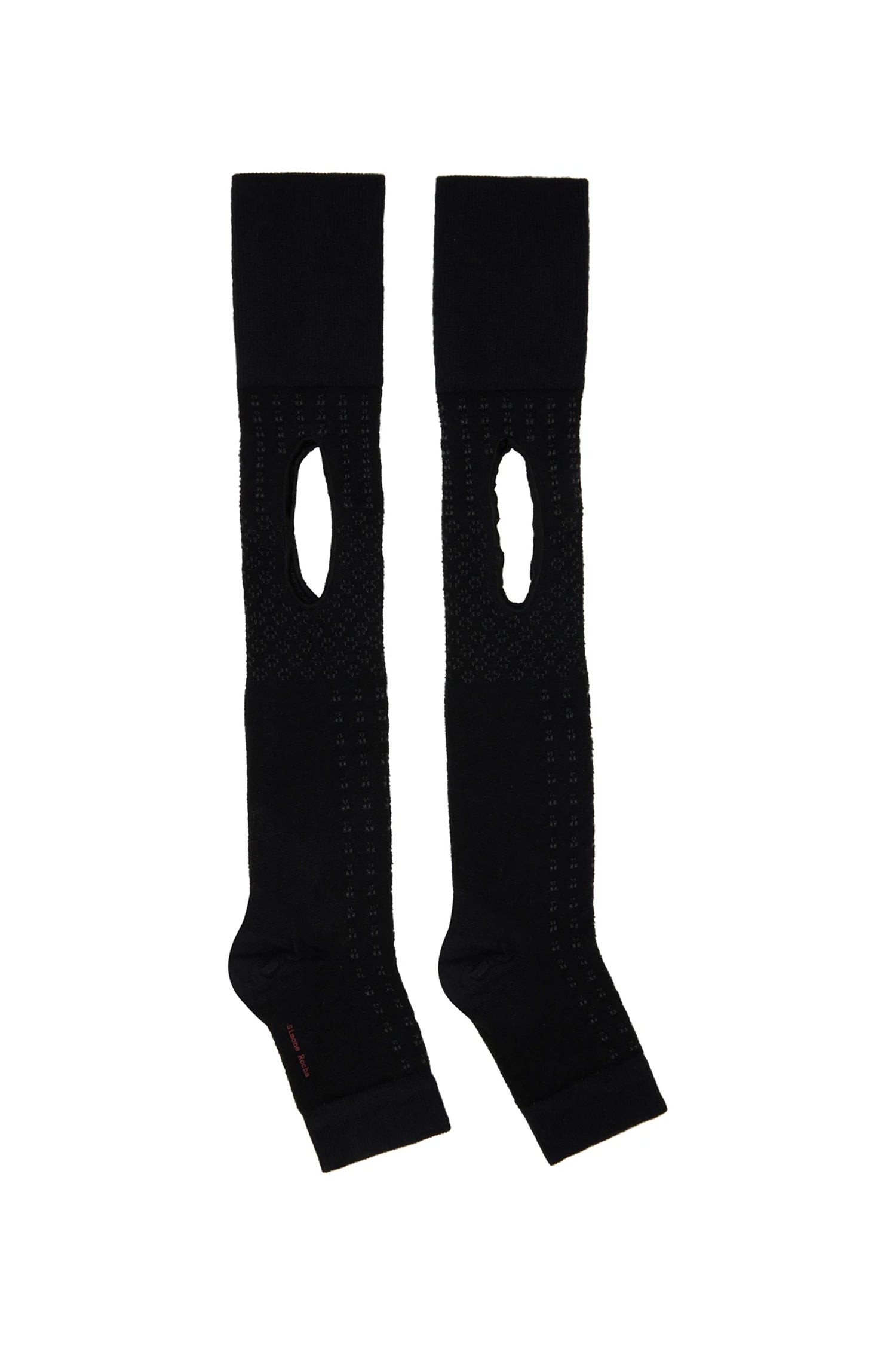 OPEN TOE POINTELLE PATTERN CUTOUT SOCKS IN BLACK, SS23