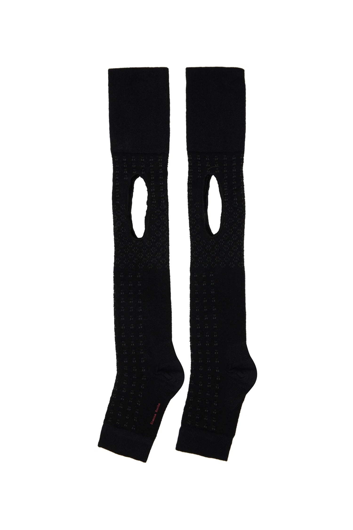 OPEN TOE POINTELLE PATTERN CUTOUT SOCKS IN BLACK, SS23