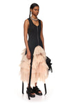 LAYERED RUFFLE LONG TUTU SKIRT IN NUDE,SS23