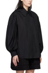 LONG PUFF SLEEVE BUTTON-UP SHIRT IN BLACK, SS23