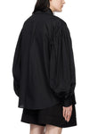 LONG PUFF SLEEVE BUTTON-UP SHIRT IN BLACK, SS23