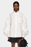 LONG PUFF SLEEVE BUTTON-UP SHIRT IN WHITE, SS23