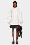 LONG PUFF SLEEVE BUTTON-UP SHIRT IN WHITE, SS23