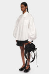 LONG PUFF SLEEVE BUTTON-UP SHIRT IN WHITE, SS23
