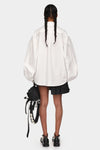 LONG PUFF SLEEVE BUTTON-UP SHIRT IN WHITE, SS23
