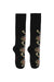 RIBBON WREATH PATTERN JACQUARD SOCKS IN BLACK/MULTI, SS23
