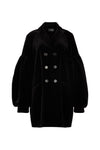 DOUBLE BREASTED COAT W/ ELONGATED SLEEVE IN BLACK, AW22-23