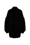 DOUBLE BREASTED COAT W/ ELONGATED SLEEVE IN BLACK, AW22-23