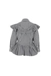 PEPLUM SHIRT W/ SHOULDER FRILL IN BLACK/WHITE, AW22-23