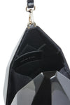 FACETED DROP WRISTLET BAG W/ CROSSBODY STRAP IN BLACK, S22