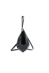 FACETED DROP WRISTLET BAG W/ CROSSBODY STRAP IN BLACK, S22