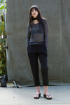 CIGARETTE TROUSER IN BLACK TWILL, S22